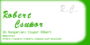 robert csupor business card